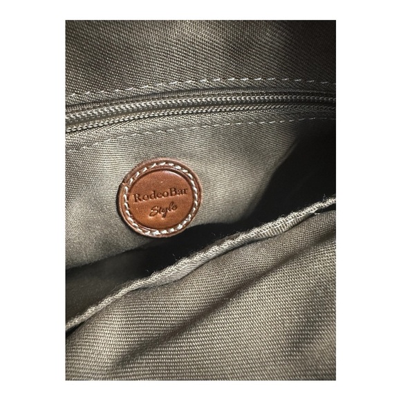 Carolina Jacquard & Leather Wristlet Clutch / Cosmetic Bag - Tan - Picture 6 of 6